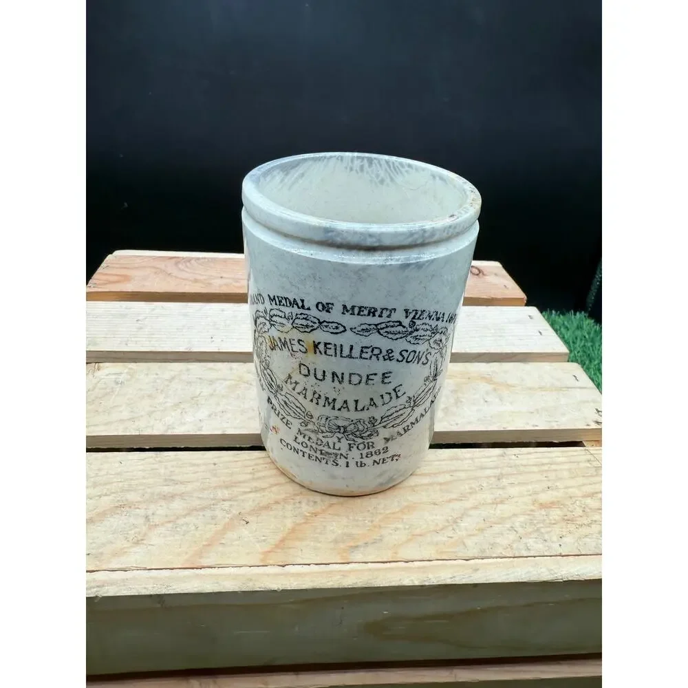 Antique James Keiller &Sons Dundee Marmalade Stoneware Jar-Prize 1862 - Picture 9 of 10